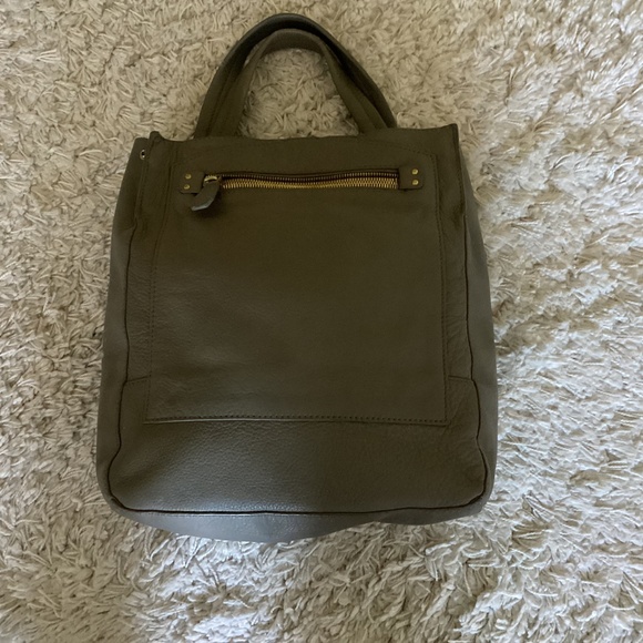 JCrew Leather Tote Gray - Picture 2 of 5